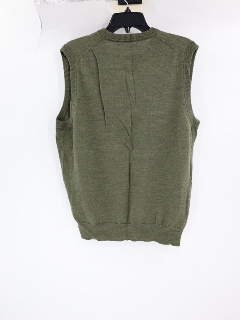 NWT J Crew Sweater Vest Mens Large Merino Wool V Neck Sleeveless Green preppy - Picture 5 of 8
